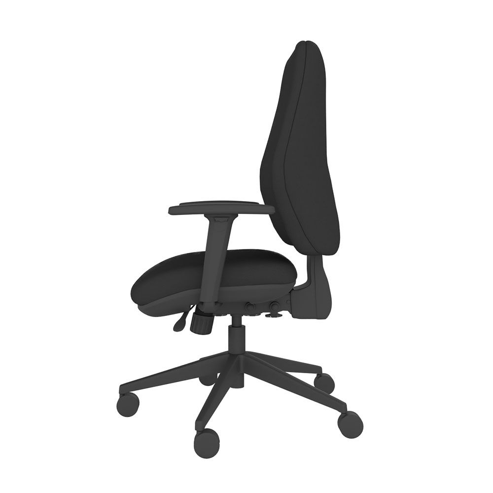 POS-CC2-00033 Grade-B Posturite Positiv U600 Tall Back Ergonomic Desk Chair Independent Mech with Headrest and Hard Floor Castors Black RRP £702.26