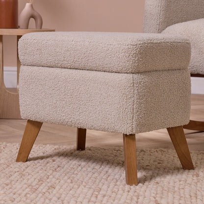 Tutti Bambini Grade B Luca Rocking Chair & Storage Footstool - Mushroom RRP £259