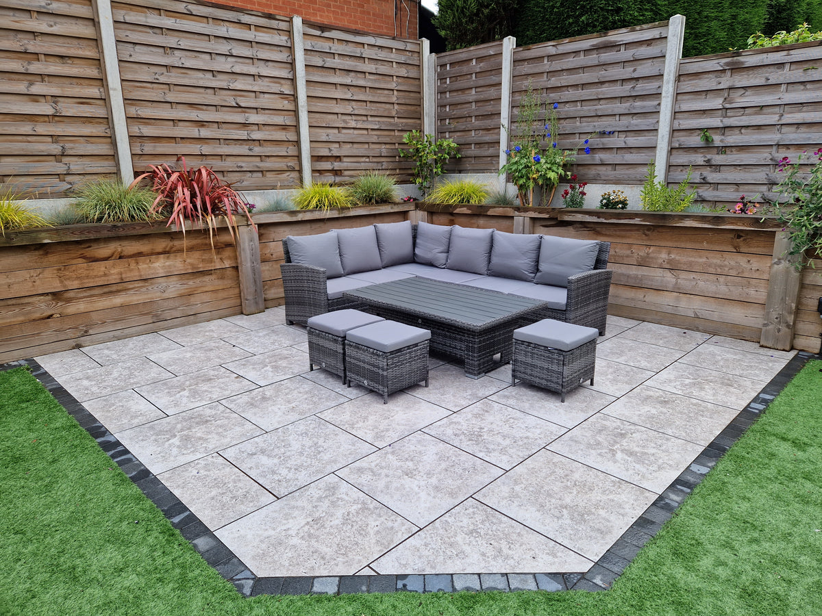 Signature Weave Grade New Charlotte Grey Outdoor Garden Corner Dining Sofa Set RRP £1482