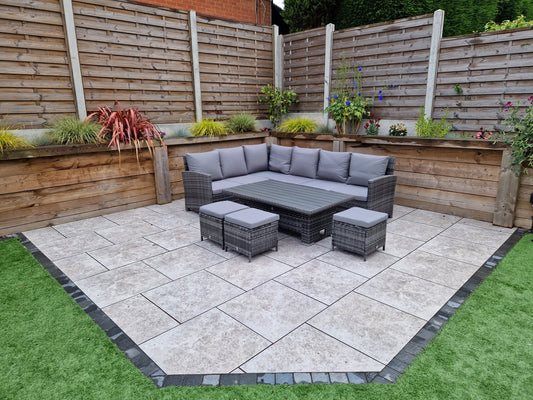 Signature Weave Grade New Charlotte Grey Outdoor Garden Corner Dining Sofa Set RRP £1482