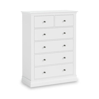 Roseland Grade B Furniture Porter White 2 Over 4 Chest of Drawers RRP £935