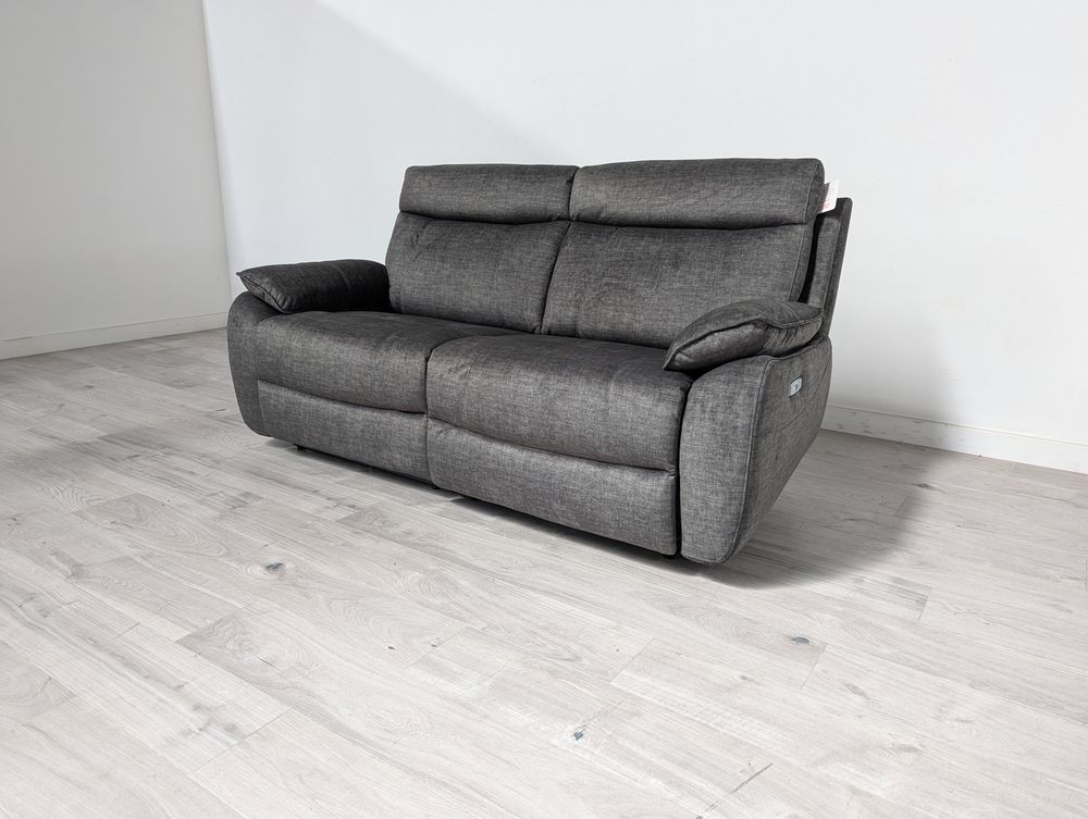 DFS Lucius Grade B Belfast Plush Charcoal 3 Seater Power Recliner Sofa RRP £1499