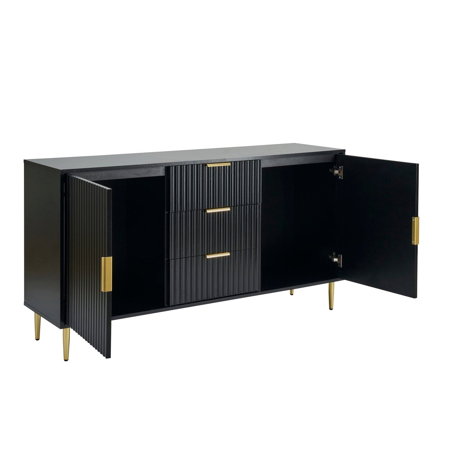 Dusk Evie Grade B Black & Gold Effect Sideboard with Drawers RRP £269
