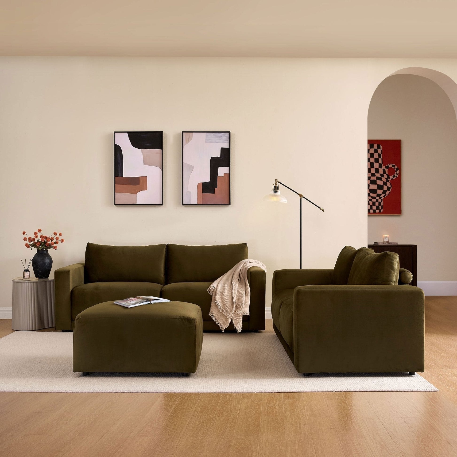 Dusk Grade B Chicago Rich Green Velvet 3 Seater Sofa RRP £569