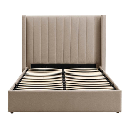 Dusk Madison Grade B Oatmeal Linen Look King Size Ottoman Storage Bed RRP £389