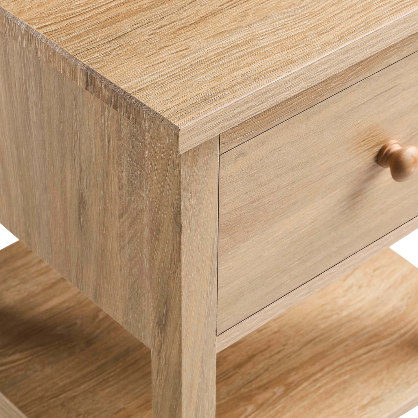 DUS-CC2-02463 Grade-B Dusk Nell 1 Drawer Nightstand - Light Wood RRP £79.00