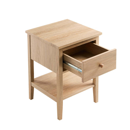 DUS-CC2-02463 Grade-B Dusk Nell 1 Drawer Nightstand - Light Wood RRP £79.00