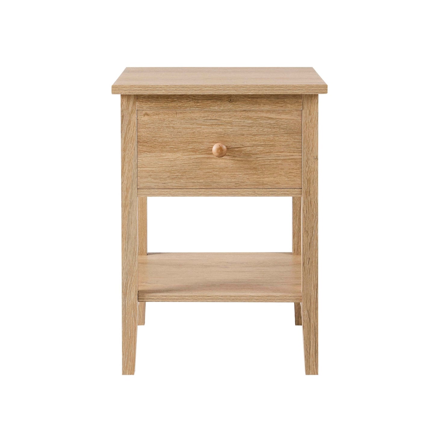 DUS-CC2-02463 Grade-B Dusk Nell 1 Drawer Nightstand - Light Wood RRP £79.00