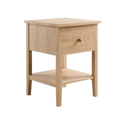 DUS-CC2-02463 Grade-B Dusk Nell 1 Drawer Nightstand - Light Wood RRP £79.00