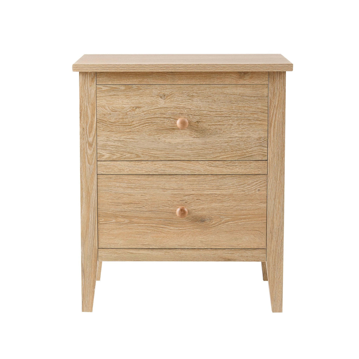 DUS-CC2-06066 Grade-B Dusk Nell 2 Drawer Bedside Table - Light Wood RRP £89.00