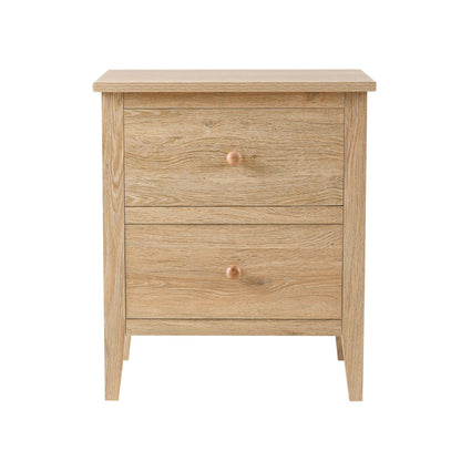 DUS-CC2-06066 Grade-B Dusk Nell 2 Drawer Bedside Table - Light Wood RRP £89.00
