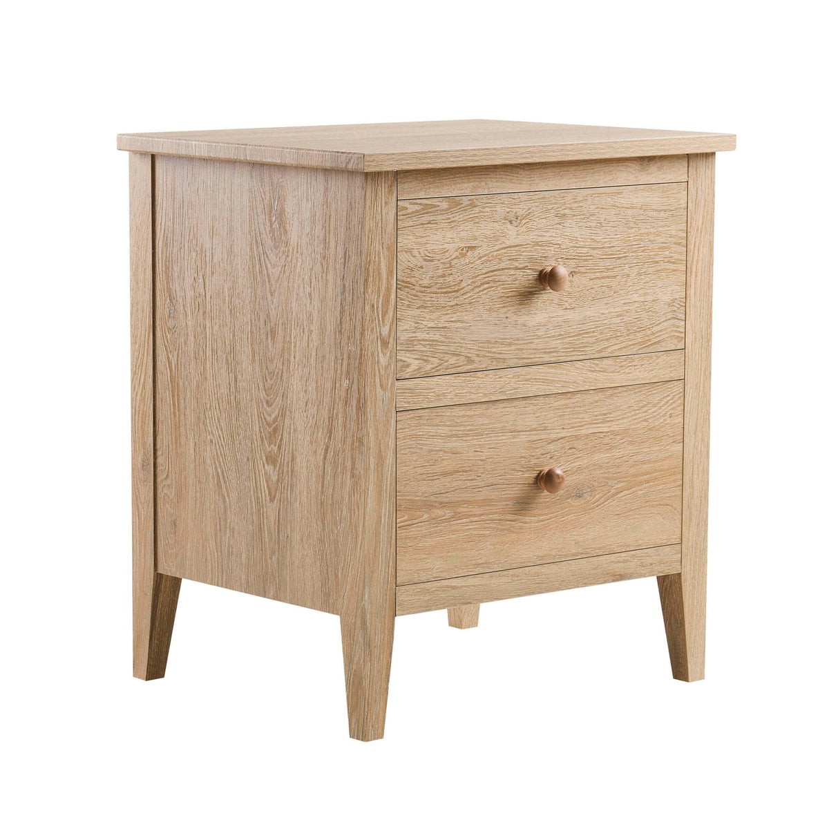 DUS-CC2-06066 Grade-B Dusk Nell 2 Drawer Bedside Table - Light Wood RRP £89.00