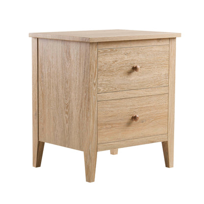 DUS-CC2-06066 Grade-B Dusk Nell 2 Drawer Bedside Table - Light Wood RRP £89.00