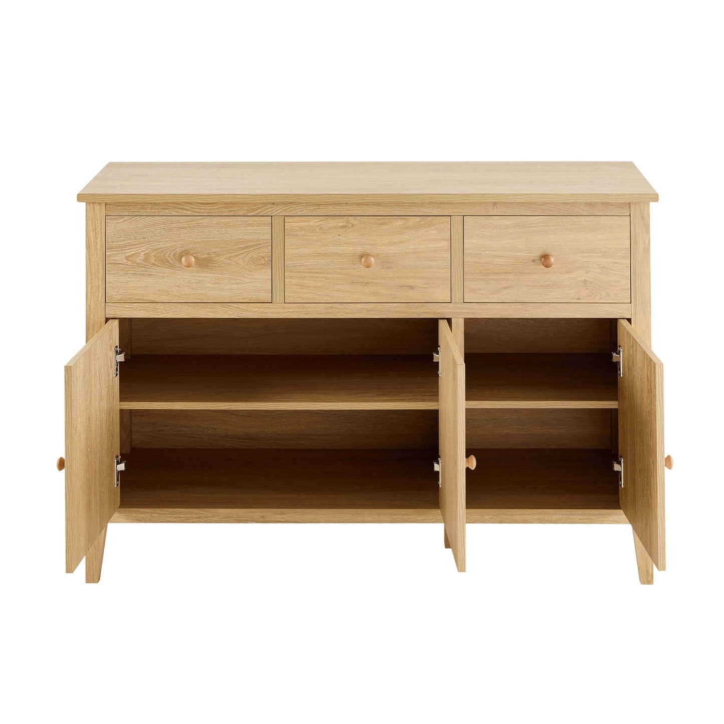 DUS-CC2-06657 Grade-B Dusk Nell 3 Door Sideboard with Drawers - Light Wood RRP £186.00