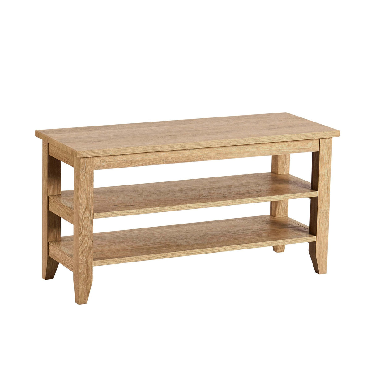 DUS-CC2-08315 Grade-B Dusk Nell Shoe Storage Bench - Light Wood RRP £69.00