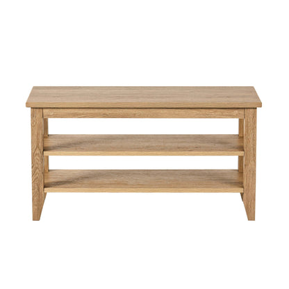 DUS-CC2-08315 Grade-B Dusk Nell Shoe Storage Bench - Light Wood RRP £69.00