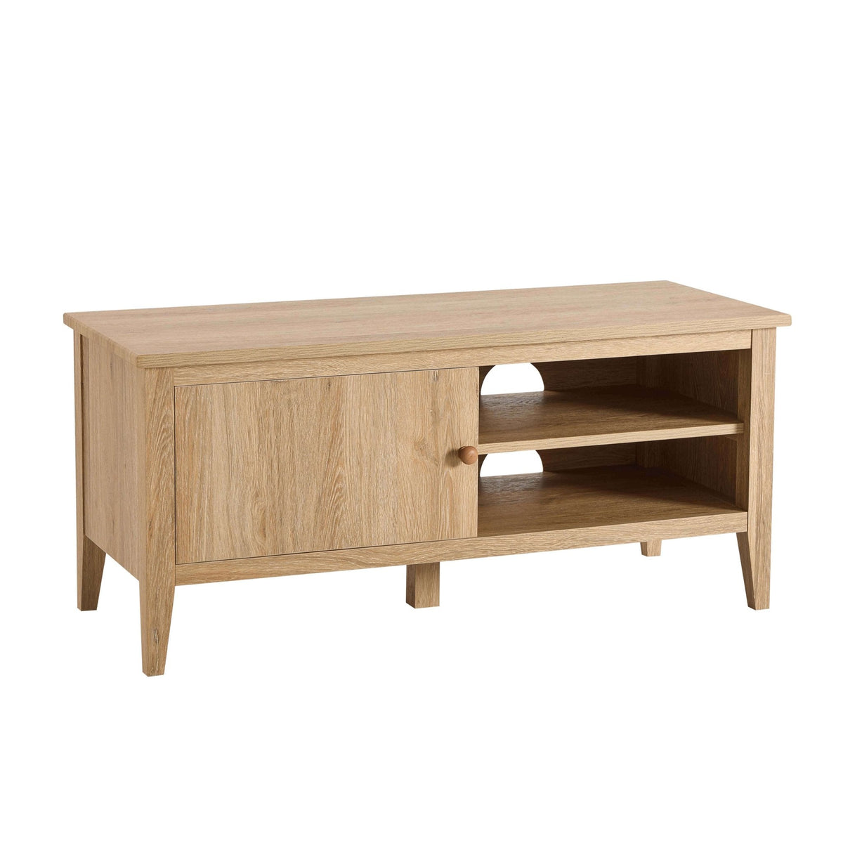 DUS-CC2-08603 Grade-B Dusk Nell Space Saving TV Unit (100cm) - Light Wood RRP £89.00