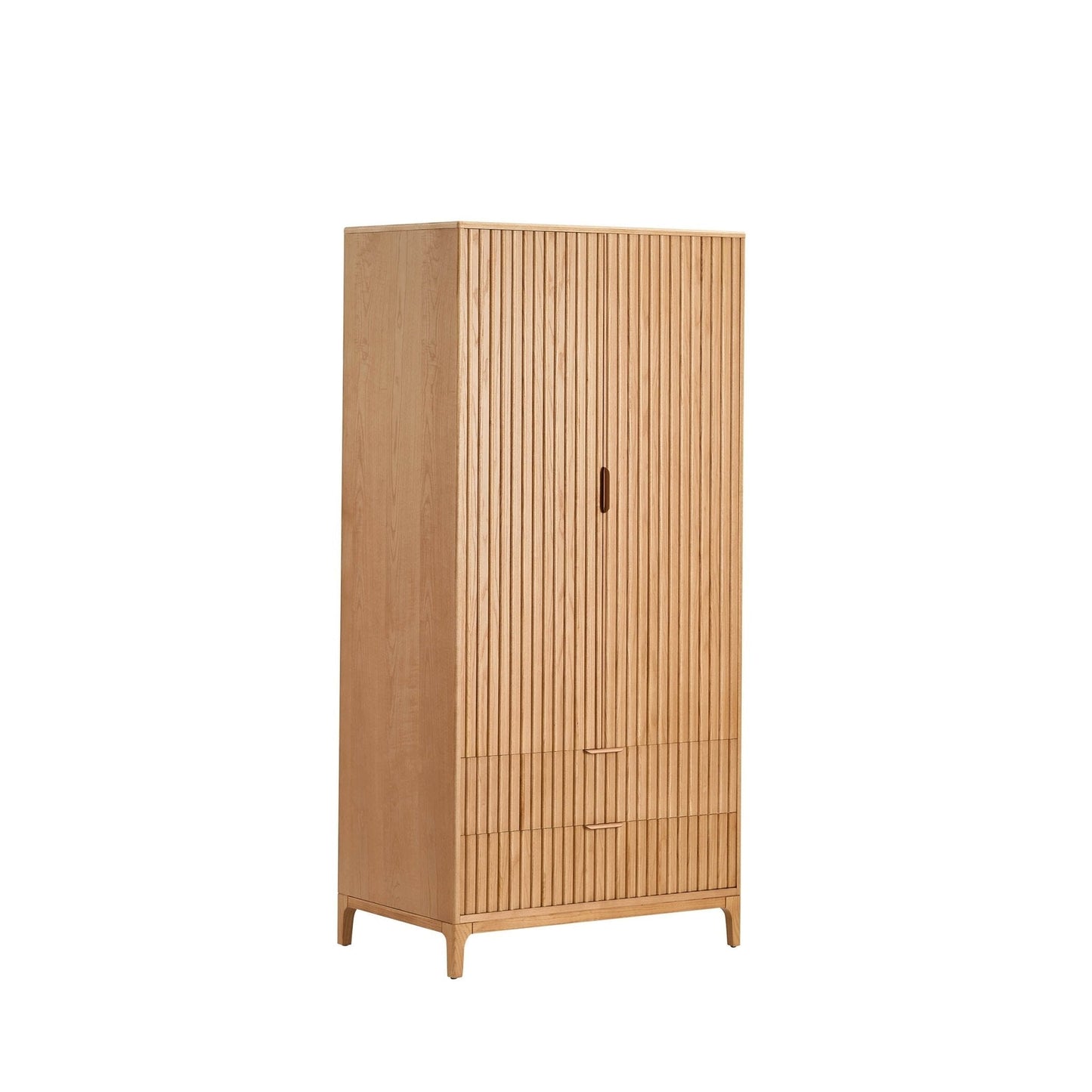 Dusk Elena Grade B Ash Light Wood 2 Door Double Wardrobe with Drawers RRP £389
