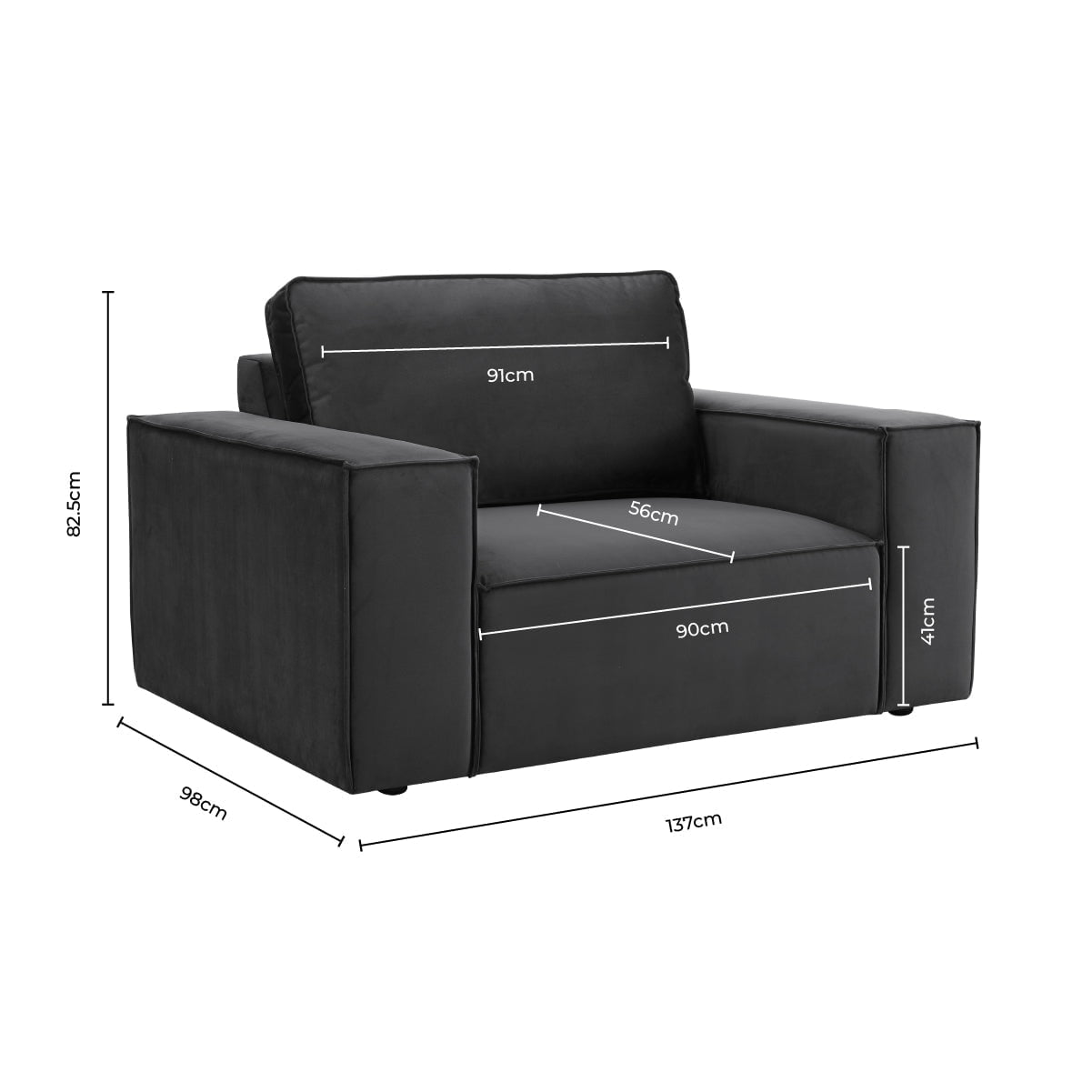 Dusk Grade B Brooklyn Ink Velvet Loveseat RRP £440