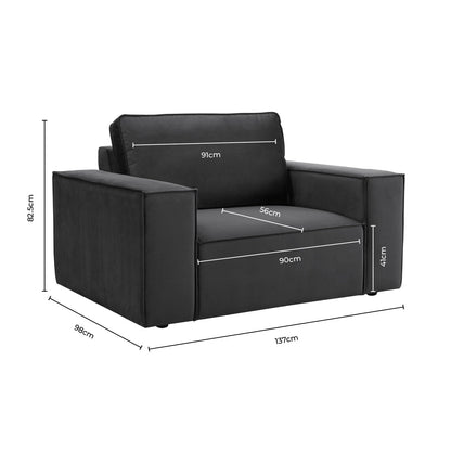 Dusk Grade B Brooklyn Ink Velvet Loveseat RRP £440
