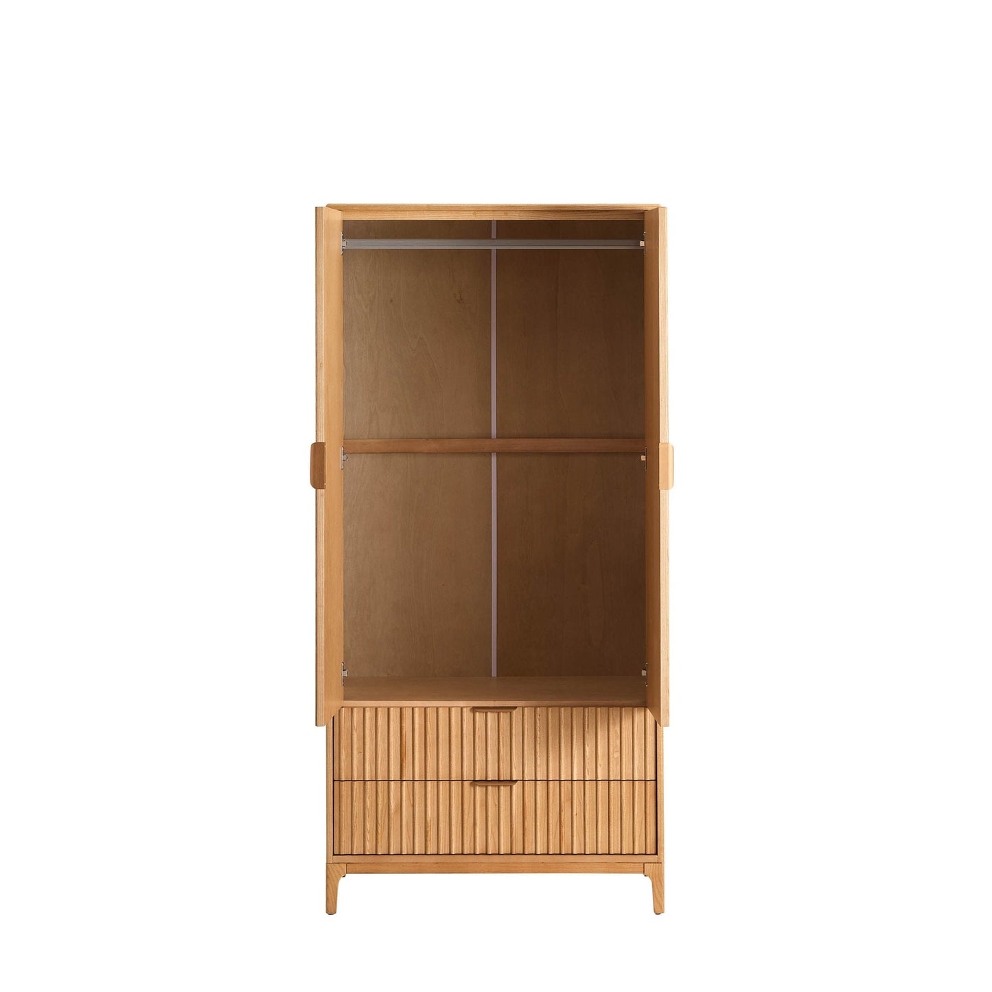 Dusk Elena Grade B Ash Light Wood 2 Door Double Wardrobe with Drawers RRP £389