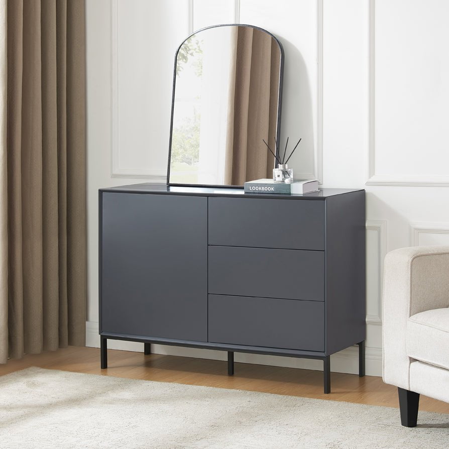 DUS-CC2-00511 Grade-B Dusk Nova Small Sideboard with Drawers - Charcoal RRP £189.00