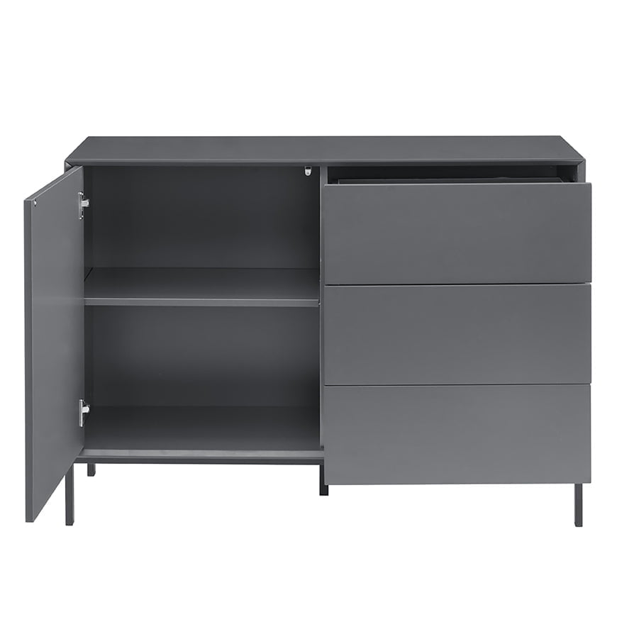 DUS-CC2-00511 Grade-B Dusk Nova Small Sideboard with Drawers - Charcoal RRP £189.00