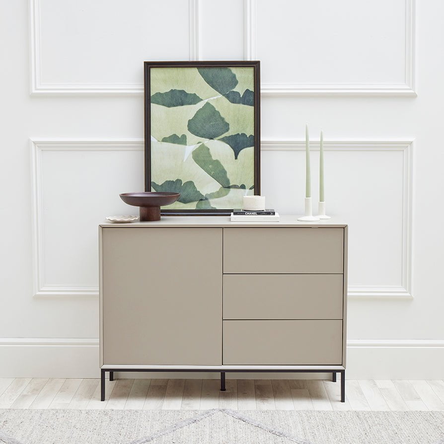 DUS-CC2-04089 Grade-B Dusk Nova Small Sideboard with Drawers - Taupe RRP £142.00