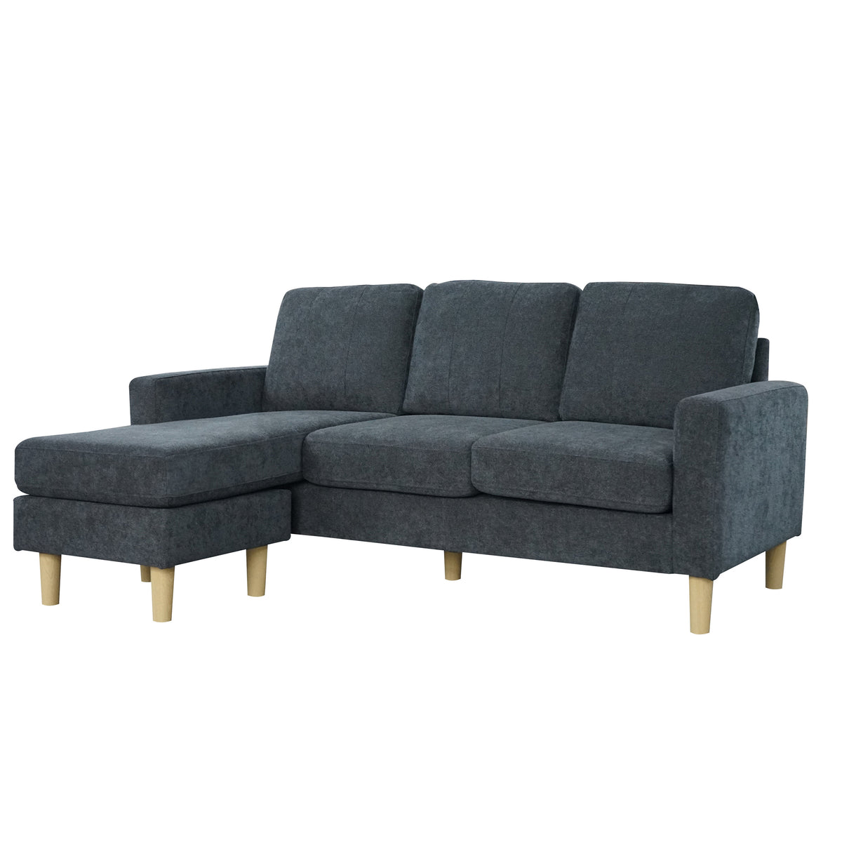 Aspire Pad Grade B Charcoal Soft Wool Effect Sofa with Reversible Chaise RRP £749