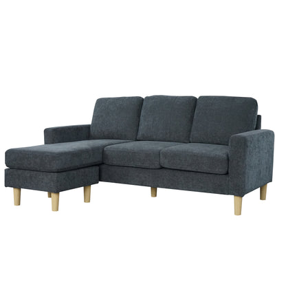 Aspire Pad Grade B Charcoal Soft Wool Effect Sofa with Reversible Chaise RRP £749