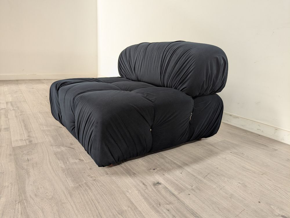 Camaleonda Grade B Style Black Velvet Armless Lounge Sofa Chair RRP £350