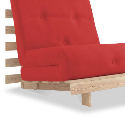ROS-OUT-00711 Grade-B Roseland Furniture Maggie Red Cotton & Pine Single Futon Sofa Bed RRP £155.00