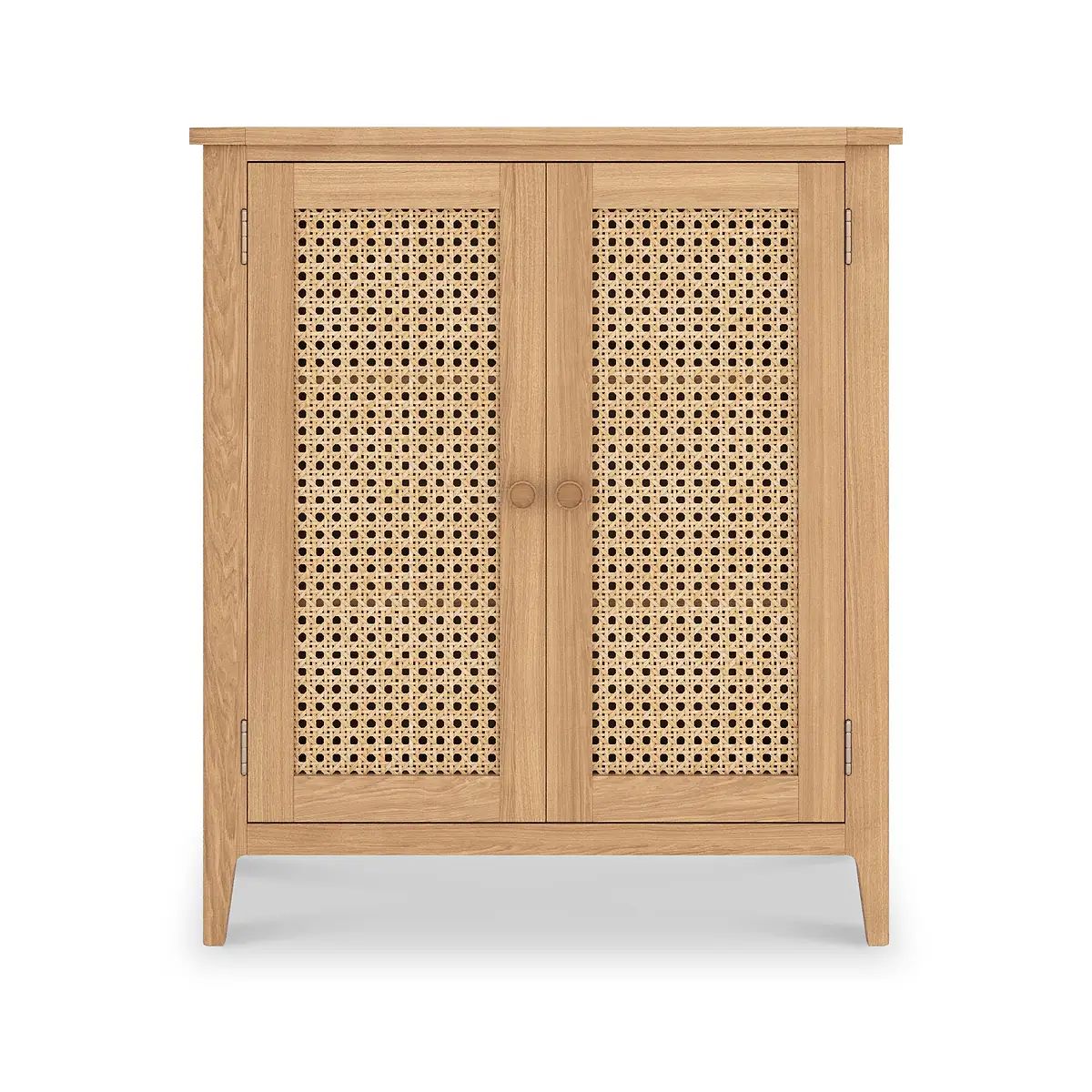 Roseland Grade B Furniture Albany Oak & Rattan Small Cupboard RRP £380