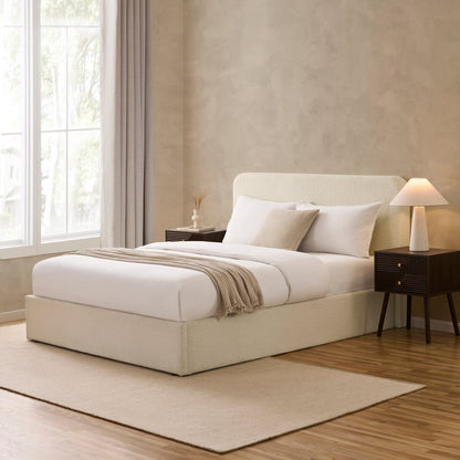 Dusk Grade B Ascot Off White Boucle King Size Ottoman Storage Bed RRP £349