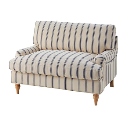 Dusk Grade B Hampshire Blue Stripe Linen Look Loveseat RRP £379