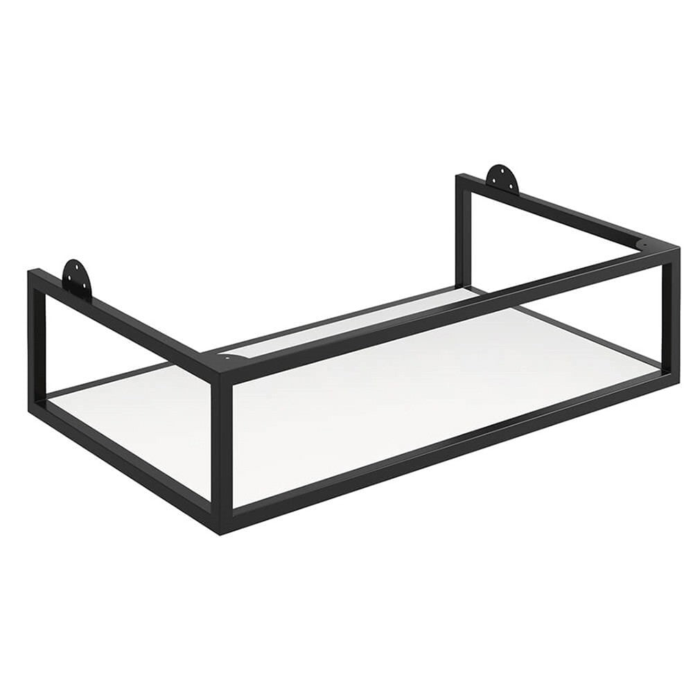Scudo Grade A Ambience Grey Oak & Black 800mm LED Wall-Hung Vanity Unit & Frame RRP £946