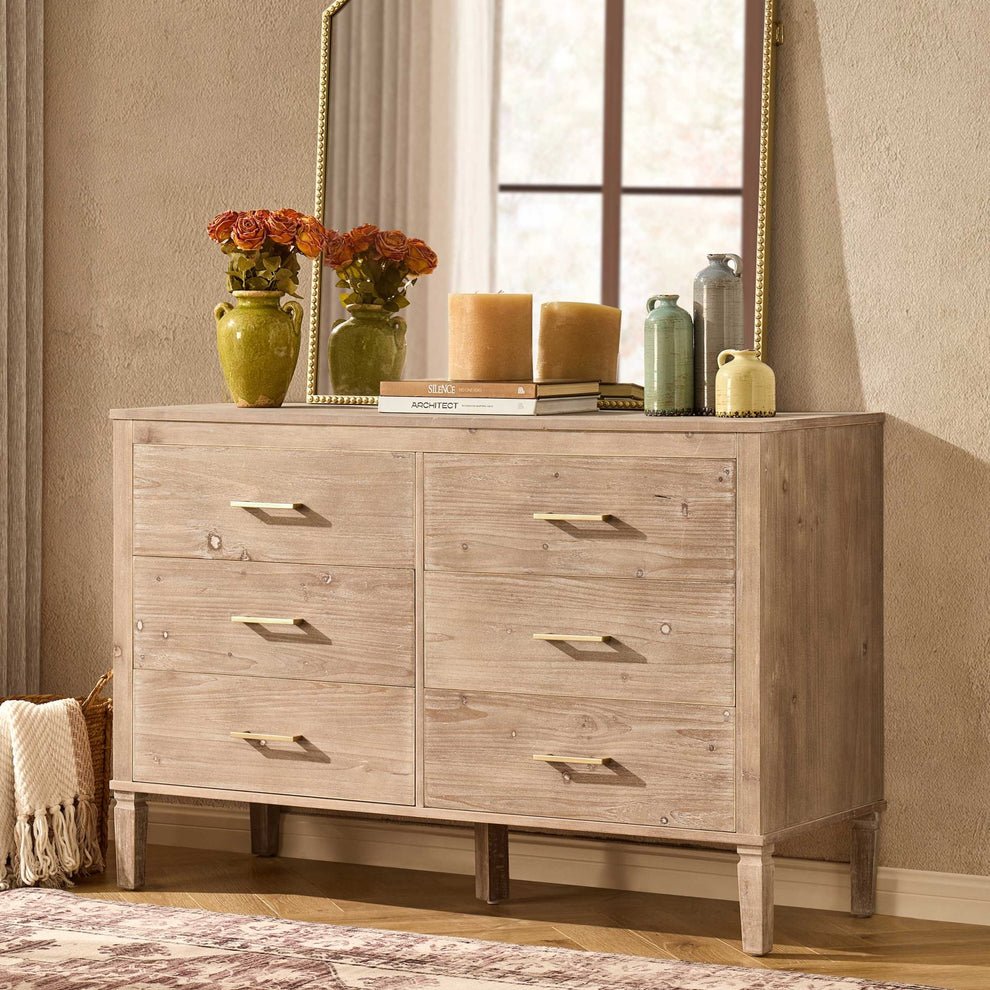 Dusk Sienna Grade B Washed Wood 6 Drawer Chest of Drawers RRP £269