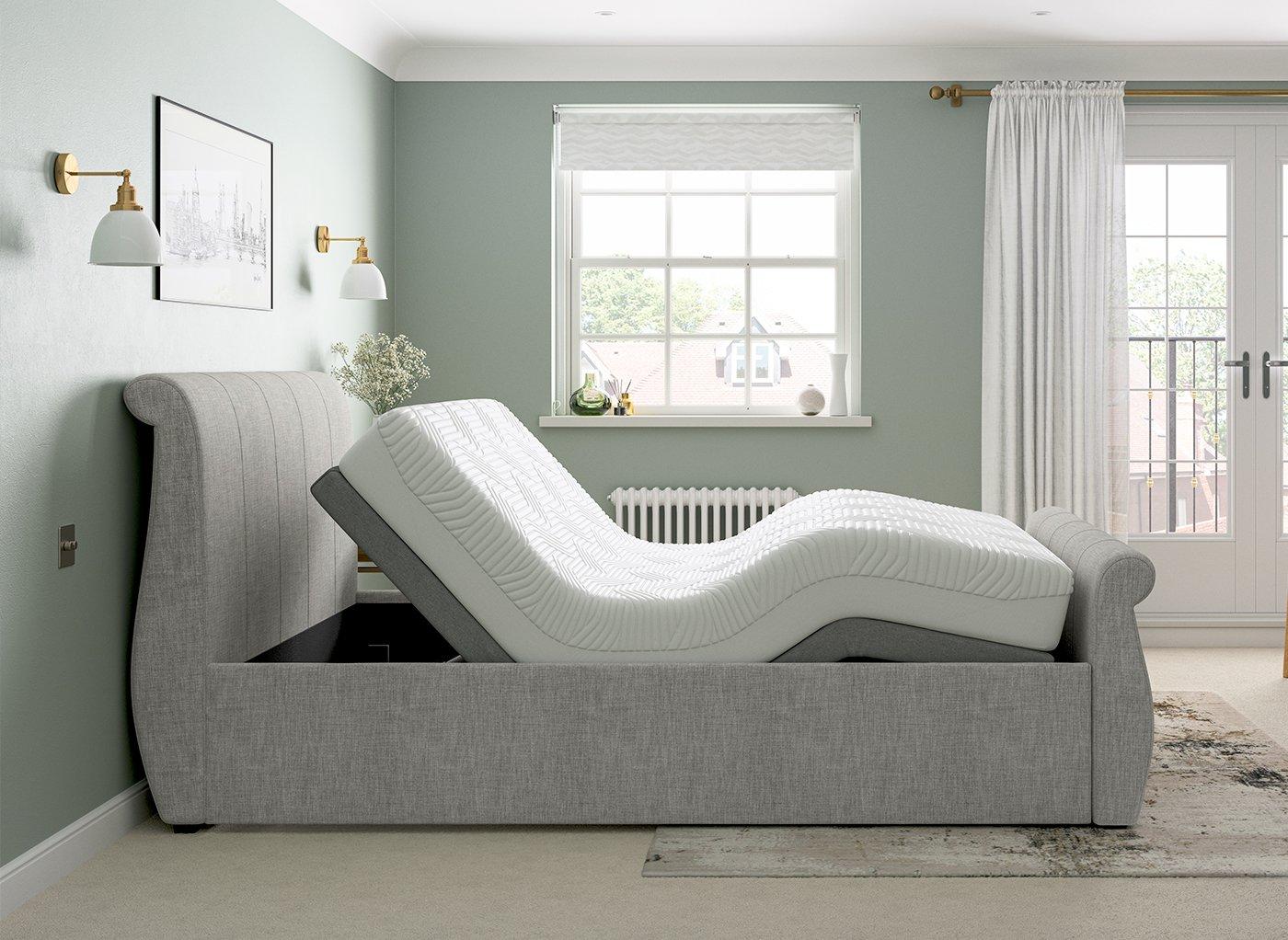 Dreams Grade B Lucia Sleepmotion 400i Silver Woven Single Adjustable Bed Frame RRP £1448