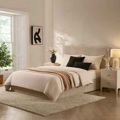 DUS-CC2-06480 Grade-B Dusk Oslo Double Ottoman Storage Bed - Textured Oatmeal RRP £319.00