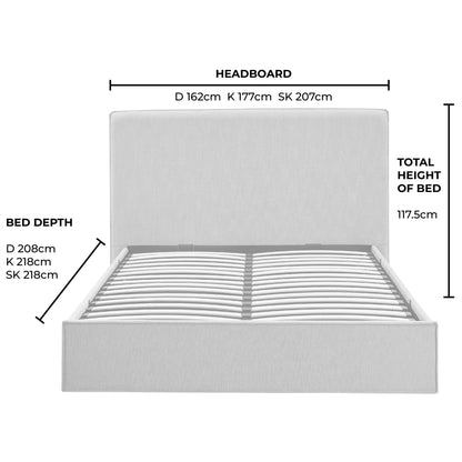 DUS-CC2-06480 Grade-B Dusk Oslo Double Ottoman Storage Bed - Textured Oatmeal RRP £319.00