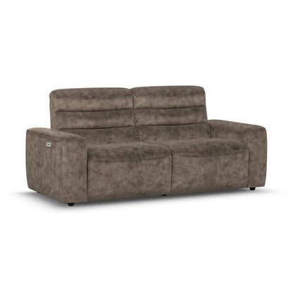 Oak Furnitureland Grade B Cohen Dapple Chocolate 3 Seat Electric Recliner Sofa RRP £1350
