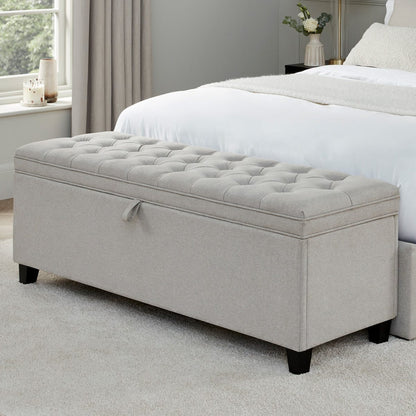 DUS-CC2-05922 Grade-B Dusk Middleton Button Back Storage Ottoman - Natural RRP £179.00