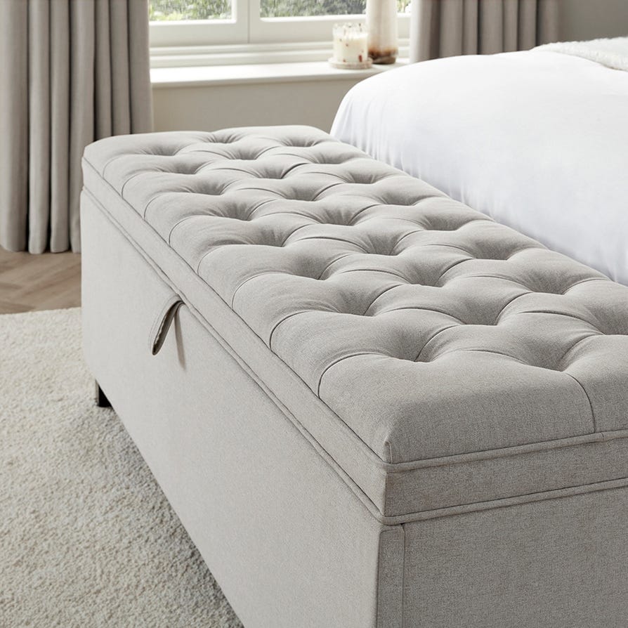 DUS-CC2-05922 Grade-B Dusk Middleton Button Back Storage Ottoman - Natural RRP £179.00