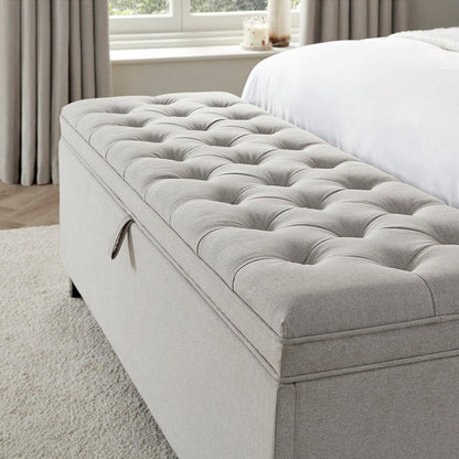 DUS-CC2-05922 Grade-B Dusk Middleton Button Back Storage Ottoman - Natural RRP £179.00