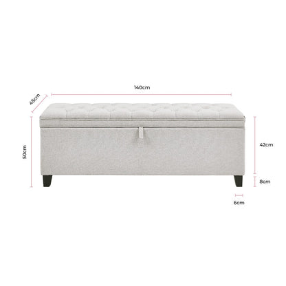 DUS-CC2-05922 Grade-B Dusk Middleton Button Back Storage Ottoman - Natural RRP £179.00