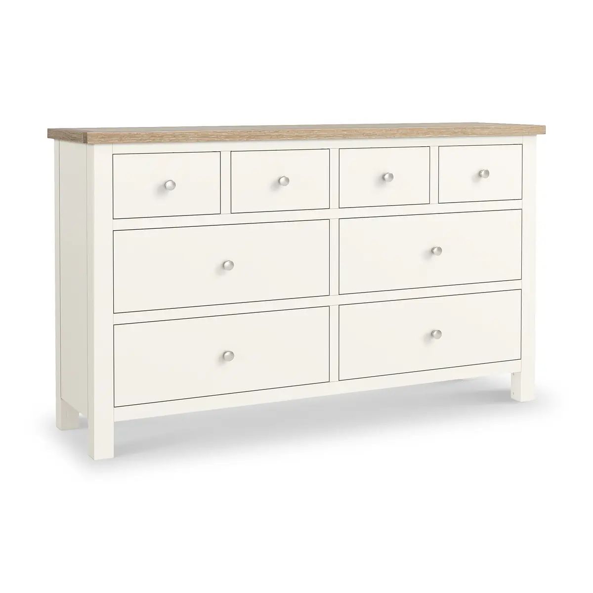 Roseland Grade B Furniture Farro Coconut White & Oak 8 Drawer Chest of Drawers RRP £500