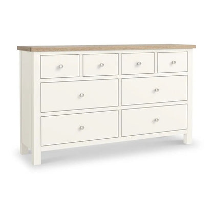 Roseland Grade B Furniture Farro Coconut White & Oak 8 Drawer Chest of Drawers RRP £500