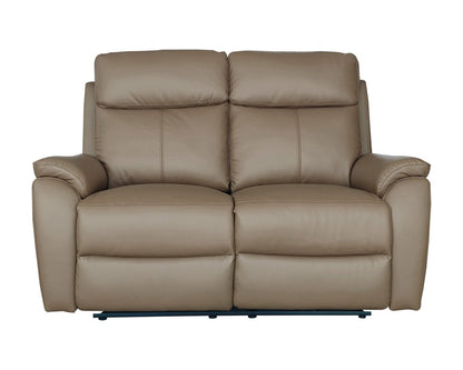 Aspire Kingsmere Grade B Mushroom Leather 2 Seater Power Recliner Sofa RRP £1500
