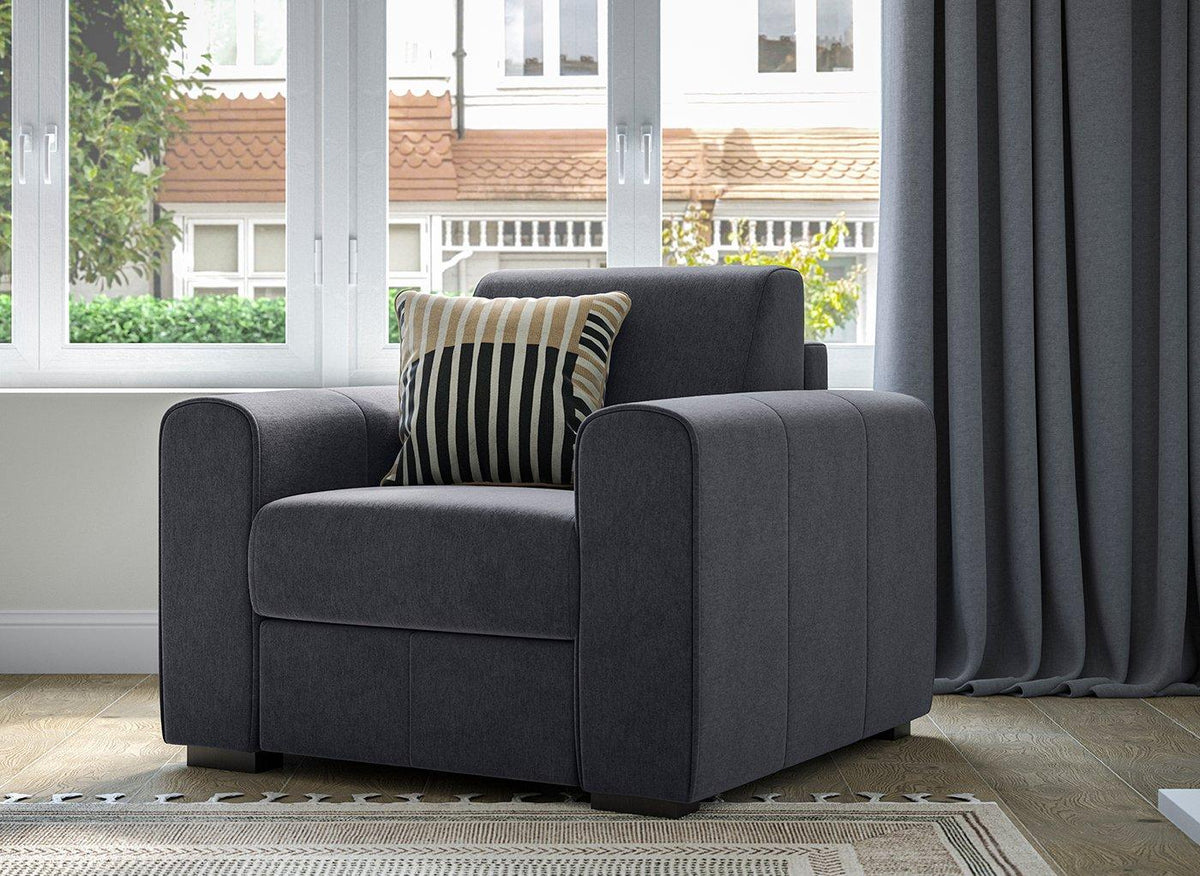 Dreams Verona Grade B Grey Soft Touch Fabric Armchair RRP £549