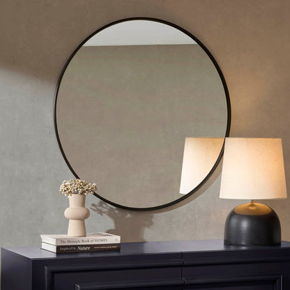 DUS-CC2-06011 Grade-B Dusk Circle Wall Mirror - Black RRP £45.00